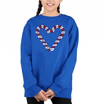 Candy Canes - Girl's Word Art Crewneck Sweatshirt