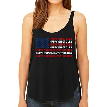 Happy 4th of July - Women's Premium Word Art Flowy Tank Top