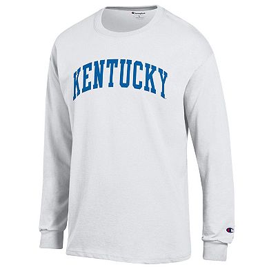 Men's Champion White Kentucky Wildcats Basic Arch Long Sleeve T-Shirt