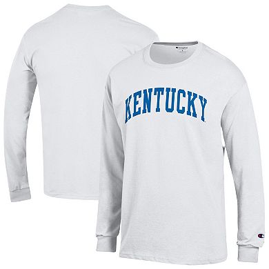Men's Champion White Kentucky Wildcats Basic Arch Long Sleeve T-Shirt