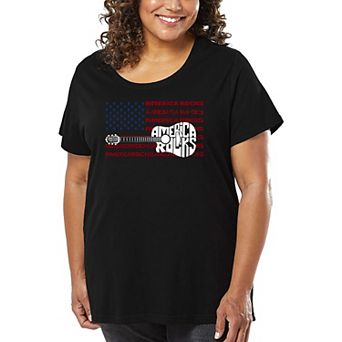 America Rocks - Women's Plus Size Word Art T-Shirt
