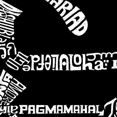 Women's Plus Size Word Art T-shirt - The Word Love in 44 Languages