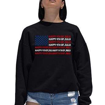 Happy 4th of July - Women's Word Art Crewneck Sweatshirt