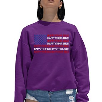 Happy 4th of July - Women's Word Art Crewneck Sweatshirt