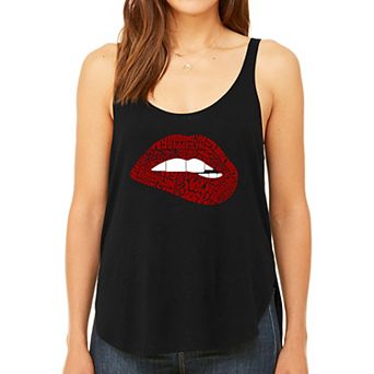 Brooklyn Lips - Women's Premium Word Art Flowy Tank Top
