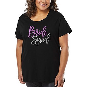 Women's Plus Size Word Art T-shirt - Bride Squad