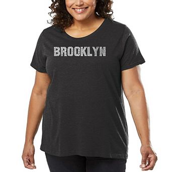 Women's Plus Size Word Art T-shirt - BROOKLYN NEIGHBORHOODS
