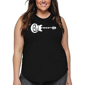 Women's Plus Size Word Art Tank Top - COME TOGETHER