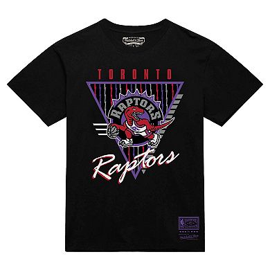 Men's Mitchell & Ness Black Toronto Raptors Worldwide Collection Tri-Logo T-Shirt
