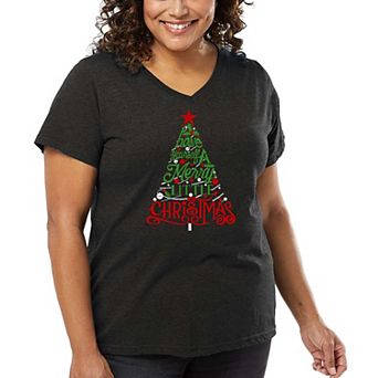 Have Yourself a Merry Little Christmas - Women's Plus Size Word Art V-Neck