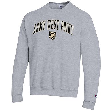 Men's Champion Heather Gray Army Black Knights Basic Arch Fleece Pullover Sweatshirt