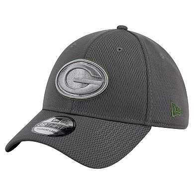 Men's New Era Graphite Green Bay Packers Main 39THIRTY Flex Hat