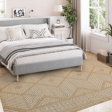 Garvee Machine Washable Non Slip Foldable Area Rugs for Living Room