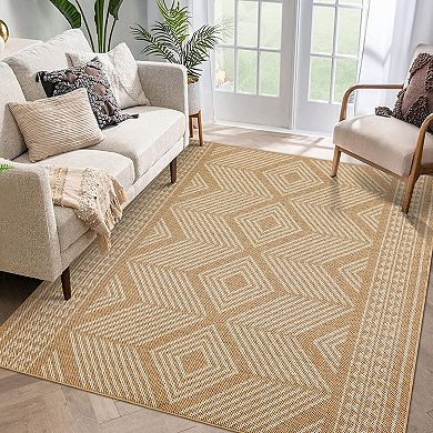 Garvee Machine Washable Non Slip Foldable Area Rugs for Living Room