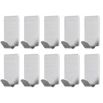 10 pc 43x25mm Stainless Steel Hat Hooks, Towel Hooks Robe Hooks(Silver)