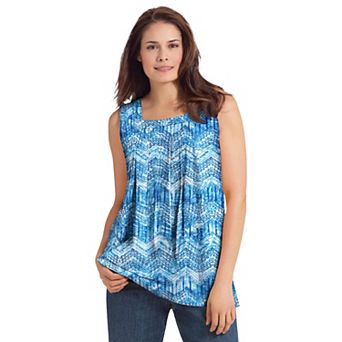 Woman Within Plus Size Swing Square Neck Pocket Tunic