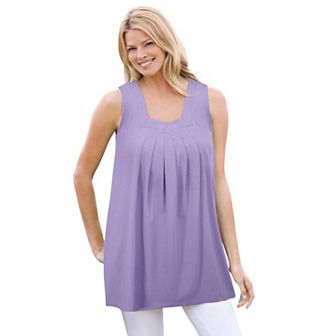 Woman Within Plus Size Swing Square Neck Pocket Tunic