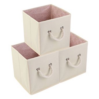 Storage Cube, Fabric Storage Bin with Handles, 3 Pack Collapsible Storage Basket 11*11*11in