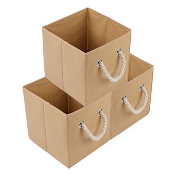 Storage Cube, Fabric Storage Bin with Handles, 3 Pack Collapsible Storage Basket 11*11*11in