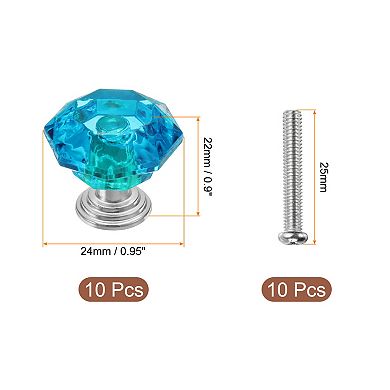 10 Pcs Crystal Drawer Knobs 24 mm Dresser Knobs for Cupboard