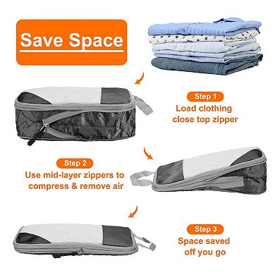 6pcs Compression Packing Cube for Suitcase Lightweight Luggage Organizers Bag Travel Compression Bag