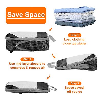 3pcs Compression Packing Cube for Suitcase Lightweight Luggage Organizers Bag Travel Compression Bag