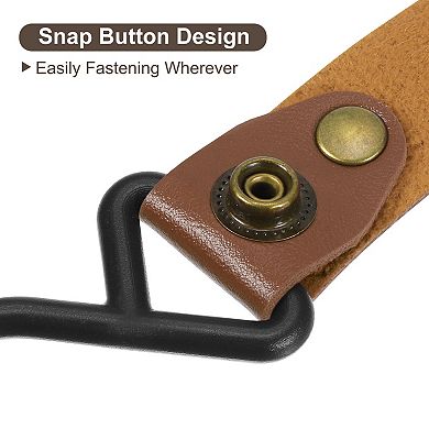 Leather S Hooks, 8Pcs Hook Hanger S-Shaped Hangers for Outdoor Picnic Hanging Pots Pans Utensils