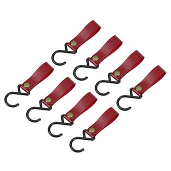 Leather S Hooks, 8 pc Hook Hanger S-Shaped Hangers for Outdoor Picnic Hanging Pots Pans Utensils