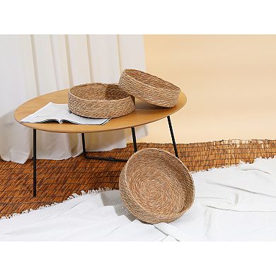3Pcs Wicker Storage Basket, Storage Cube for Organizing Container Bins 10.2*3.1in/11*3.5in/12*3.9in