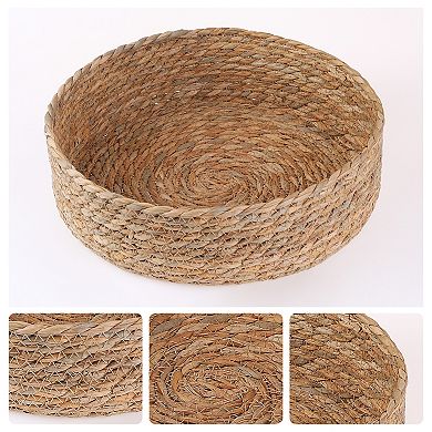 3Pcs Wicker Storage Basket, Storage Cube for Organizing Container Bins 10.2*3.1in/11*3.5in/12*3.9in