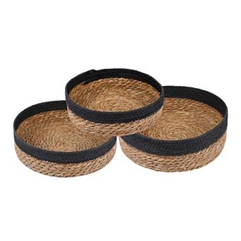 3 pc Wicker Storage Basket, Self-supporting Storage Cube, Container Bin 10.2*3.1in/11*3.5in/12*3.9in