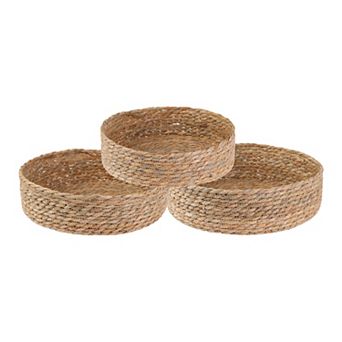 3 pc Wicker Storage Basket, Self-supporting Storage Cube, Container Bin 10.2*3.1in/11*3.5in/12*3.9in