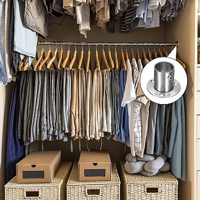 12Pcs Stainless Steel Closet Rod Brackets