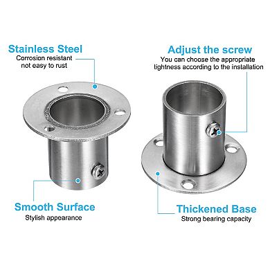 12Pcs Stainless Steel Closet Rod Brackets