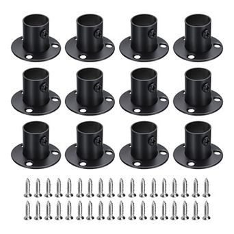 12 pc Stainless Steel Closet Rod Brackets