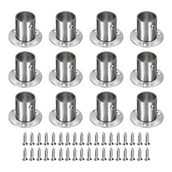 12 pc Stainless Steel Closet Rod Brackets