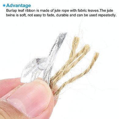 2 Roll 33ft 5mm Burlap Leaf Ribbon Artificial Vine Natural Jute Rope Twine