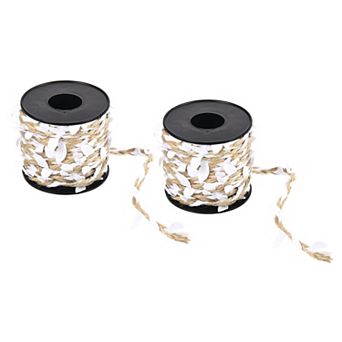 2 Roll 33ft 5mm Burlap Leaf Ribbon Artificial Vine Natural Jute Rope Twine