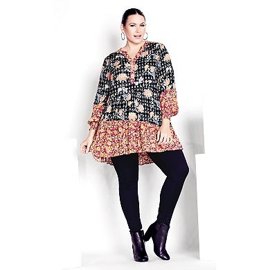 Avenue Women's Plus Size Cynthia Splice Empire Waist Tunic