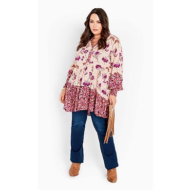 Avenue Women's Plus Size Cynthia Splice Empire Waist Tunic