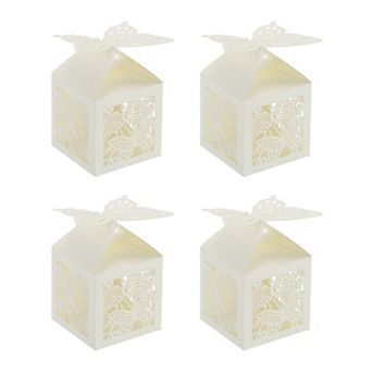 2"x2"x3.1" Favor Boxes, 25 Pack Paper Laser Cut Candy Boxes Hollow Butterfly Gift Box