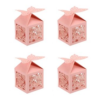 2"x2"x3.1" Favor Boxes, 25 Pack Paper Laser Cut Candy Boxes Hollow Butterfly Gift Box