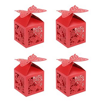 2"x2"x3.1" Favor Boxes, 25 Pack Paper Laser Cut Candy Boxes Hollow Butterfly Gift Box