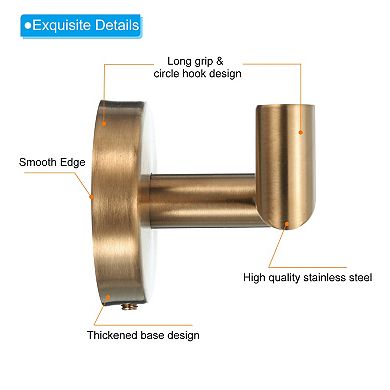 1 Pcs Double Towel Hook, Stainless Steel Wall Mounted Hanger