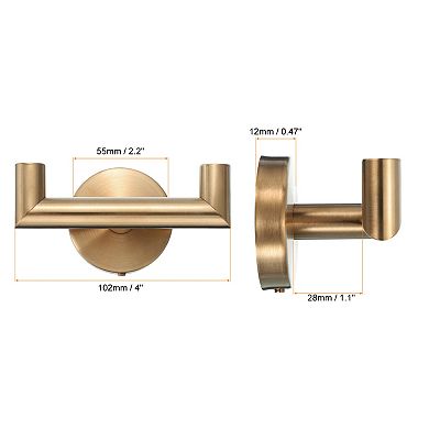 1 Pcs Double Towel Hook, Stainless Steel Wall Mounted Hanger