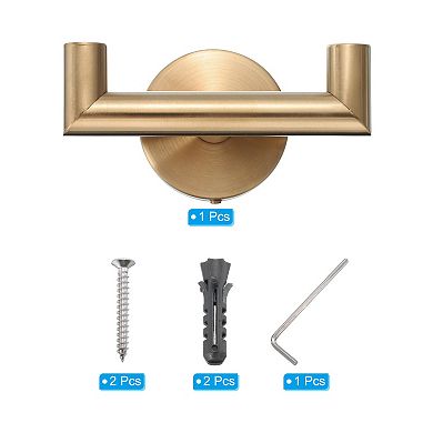 1 Pcs Double Towel Hook, Stainless Steel Wall Mounted Hanger