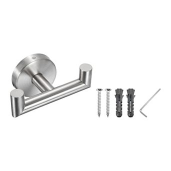 1 pc Double Towel Hook, Stainless Steel Wall Mounted Hanger