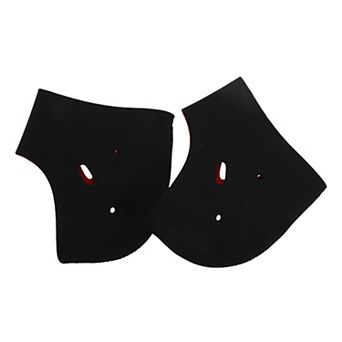 1 Pair Warm Heel Protectors for Travelling Black Red
