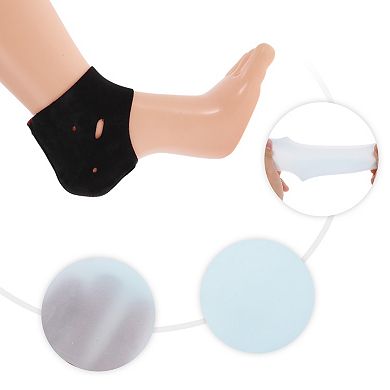 1 Pair Warm Heel Protectors for Travelling Black Red