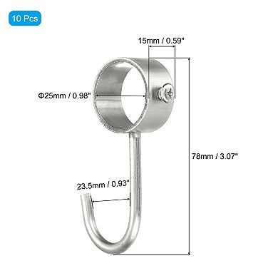 10Pcs Pipe Rod Hooks, Adjustable Rod Closet Rod Hooks Coat Hook for Wardrobe Hanging Pots